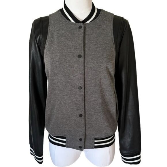 Trouvé Varsity Jacket in Grey Combo Size Medium EUC - Picture 8 of 15